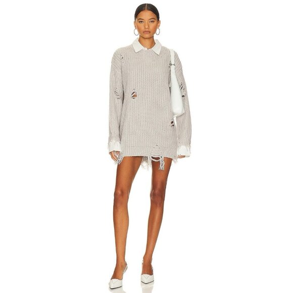 SER.O.YA Chloe Sweater Silver Great Distressed - Picture 1 of 3